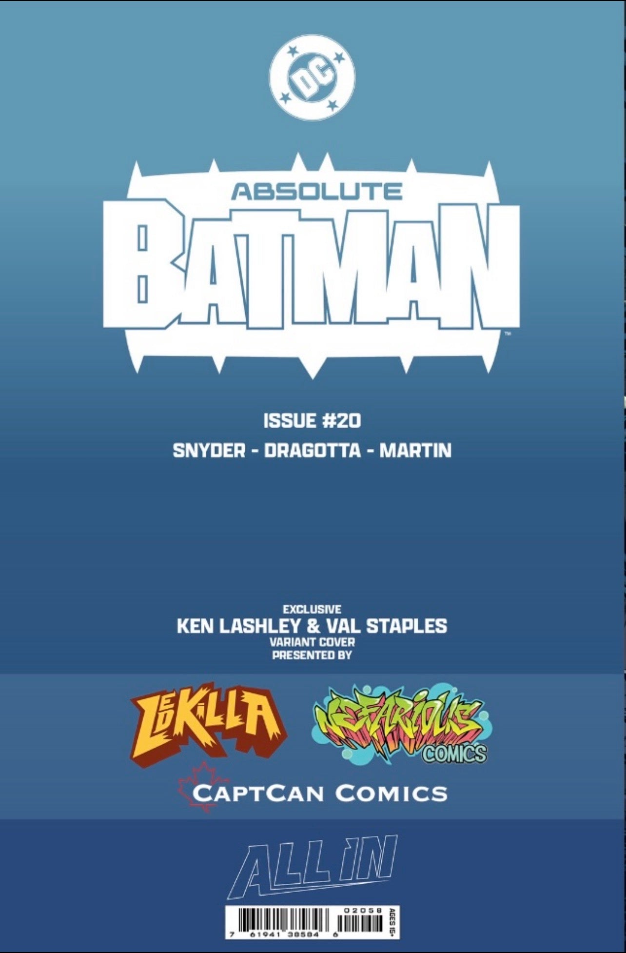 Absolute Batman 20 - Card Stock- ltd to 1000 copies - Pre Sale